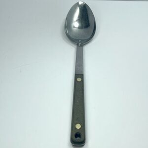 Vintage Flint Arrowhead Serving Spoon Rivet Handle 11.5 Inch Stainless Steel